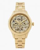 Buy Shop Fossil Rye Automatic Skeleton Gold Dial Gold Steel Strap Watch for Women - BQ3755 USA Online