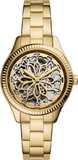 Buy Shop Fossil Rye Automatic Skeleton Gold Dial Gold Steel Strap Watch for Women - BQ3755 USA Online