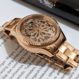 Buy Shop Fossil Rye Automatic Skeleton Rose Gold Dial Rose Gold Steel Strap Watch for Women - BQ3754 USA Online