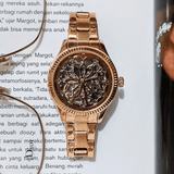 Buy Shop Fossil Rye Automatic Skeleton Rose Gold Dial Rose Gold Steel Strap Watch for Women - BQ3754 USA Online