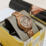 Buy Shop Fossil Rye Automatic Skeleton Rose Gold Dial Rose Gold Steel Strap Watch for Women - BQ3754 USA Online