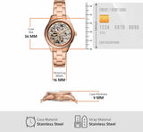 Buy Shop Fossil Rye Automatic Skeleton Rose Gold Dial Rose Gold Steel Strap Watch for Women - BQ3754 USA Online