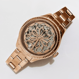 Buy Shop Fossil Rye Automatic Skeleton Rose Gold Dial Rose Gold Steel Strap Watch for Women - BQ3754 USA Online