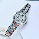 Buy Shop Fossil Rye Automatic Skeleton Silver Dial Silver Steel Strap Watch for Women - BQ3753 USA Online