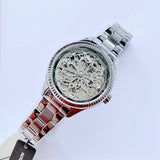 Buy Shop Fossil Rye Automatic Skeleton Silver Dial Silver Steel Strap Watch for Women - BQ3753 USA Online