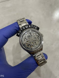 Buy Shop Fossil Rye Automatic Skeleton Silver Dial Silver Steel Strap Watch for Women - BQ3753 USA Online
