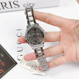 Buy Shop Fossil Rye Automatic Skeleton Silver Dial Silver Steel Strap Watch for Women - BQ3753 USA Online