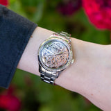 Buy Shop Fossil Rye Automatic Skeleton Silver Dial Silver Steel Strap Watch for Women - BQ3753 USA Online