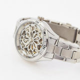 Buy Shop Fossil Rye Automatic Skeleton Silver Dial Silver Steel Strap Watch for Women - BQ3753 USA Online