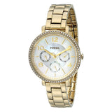 Buy Shop Fossil Rye Mother of Pearl White Dial Gold Steel Strap Watch for Women - ES3756 USA Online