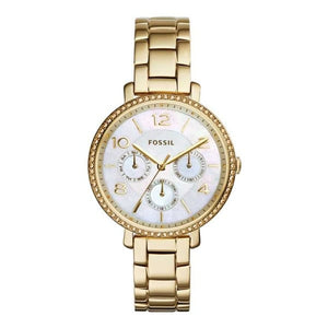 Buy Shop Fossil Rye Mother of Pearl White Dial Gold Steel Strap Watch for Women - ES3756 USA Online