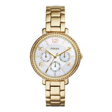 Buy Shop Fossil Rye Mother of Pearl White Dial Gold Steel Strap Watch for Women - ES3756 USA Online