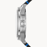 Buy Shop Fossil Sport 54 Day Date Black Dial Black Leather Strap Watch for Men - FS5321 USA Online