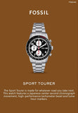 Buy Shop Fossil Sport Tourer Chronograph Black Dial Silver Steel Strap Watch for Men - FS6045 USA Online