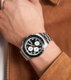 Buy Shop Fossil Sport Tourer Chronograph Black Dial Silver Steel Strap Watch for Men - FS6045 USA Online