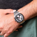 Buy Shop Fossil Sport Tourer Chronograph Black Dial Silver Steel Strap Watch for Men - FS6045 USA Online