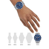 Buy Shop Fossil Sport Tourer Chronograph Blue Dial Silver Steel Strap Watch for Men - FS6047 USA Online