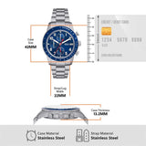 Buy Shop Fossil Sport Tourer Chronograph Blue Dial Silver Steel Strap Watch for Men - FS6047 USA Online
