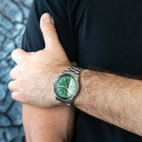 Buy Shop Fossil Sport Tourer Chronograph Green Dial Silver Steel Strap Watch for Men - FS6048 USA Online