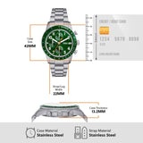 Buy Shop Fossil Sport Tourer Chronograph Green Dial Silver Steel Strap Watch for Men - FS6048 USA Online