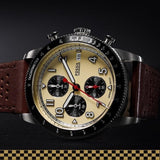 Buy Shop Fossil Sport Tourer Chronograph White Dial Brown Leather Strap Watch for Men - FS6042 USA Online