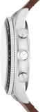 Buy Shop Fossil Sport Tourer Chronograph White Dial Brown Leather Strap Watch for Men - FS6042 USA Online