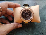 Buy Shop Fossil Stella Multifunction Brown Dial Two Tone Steel Strap Watch for Women - ES4079 USA Online