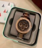 Buy Shop Fossil Stella Multifunction Brown Dial Two Tone Steel Strap Watch for Women - ES4079 USA Online