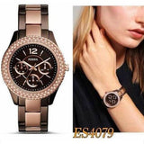 Buy Shop Fossil Stella Multifunction Brown Dial Two Tone Steel Strap Watch for Women - ES4079 USA Online