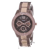 Buy Shop Fossil Stella Multifunction Brown Dial Two Tone Steel Strap Watch for Women - ES4079 USA Online