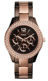 Buy Shop Fossil Stella Multifunction Brown Dial Two Tone Steel Strap Watch for Women - ES4079 USA Online