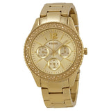 Buy Shop Fossil Stella Multifunction Gold Dial Gold Steel Strap Watch for Women - ES3589 USA Online