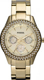 Buy Shop Fossil Stella Multifunction Gold Dial Gold Steel Strap Watch for Women - ES3589 USA Online