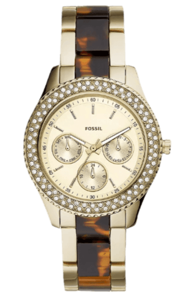 Buy Shop Fossil Stella Multifunction Gold Dial Two Tone Steel Strap Watch for Women - ES4756 USA Online