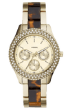 Buy Shop Fossil Stella Multifunction Gold Dial Two Tone Steel Strap Watch for Women - ES4756 USA Online