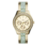 Buy Shop Fossil Stella Multifunction Gold Dial Two Tone Steel Strap Watch for Women - ES4757 USA Online