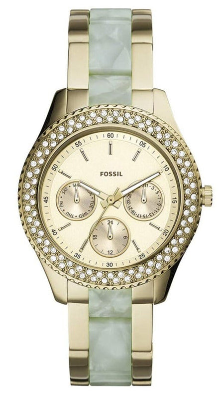 Buy Shop Fossil Stella Multifunction Gold Dial Two Tone Steel Strap Watch for Women - ES4757 USA Online