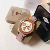 Buy Shop Fossil Stella Multifunction Rose Gold Dial Two Tone Steel Strap Watch for Women - ES4755 USA Online