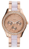 Buy Shop Fossil Stella Multifunction Rose Gold Dial Two Tone Steel Strap Watch for Women - ES4755 USA Online