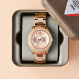 Buy Shop Fossil Stella Rose Gold Dial Rose Gold Steel Strap Watch for Women - ES3590 USA Online