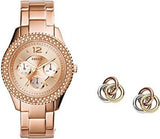 Buy Shop Fossil Stella Rose Gold Dial Rose Gold Steel Strap Watch for Women - ES3590 USA Online