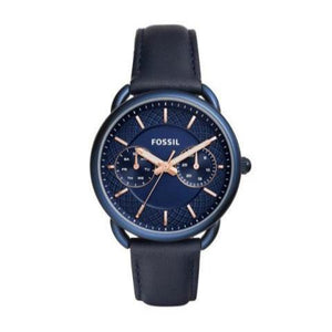 Buy Shop Fossil Tailor Blue Dial Blue Leather Strap Watch for Women - ES4092 USA Online
