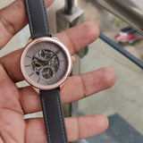 Buy Shop Fossil Suitor Mechanical Grey Dial Grey Leather Strap Watch for Women - BQ3265 USA Online