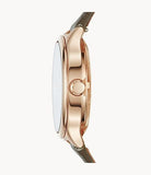 Buy Shop Fossil Suitor Mechanical Grey Dial Grey Leather Strap Watch for Women - BQ3265 USA Online