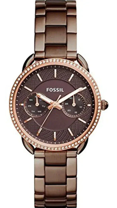 Buy Shop Fossil Tailor Analog Brown Dial Brown Steel Strap Watch for Women - ES4258 USA Online