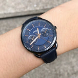 Buy Shop Fossil Tailor Blue Dial Blue Leather Strap Watch for Women - ES4092 USA Online