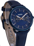 Buy Shop Fossil Tailor Blue Dial Blue Leather Strap Watch for Women - ES4092 USA Online