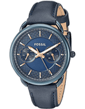 Buy Shop Fossil Tailor Blue Dial Blue Leather Strap Watch for Women - ES4092 USA Online