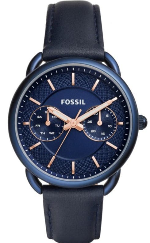 Buy Shop Fossil Tailor Blue Dial Blue Leather Strap Watch for Women - ES4092 USA Online