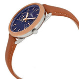 Buy Shop Fossil Tailor Date-Day Quartz Blue Dial Brown Leather Strap Watch for Women - ES4257 USA Online